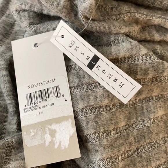 NWT Bp Grey Heather Brushed Knot Cowl Neck Sweater - Picture 7 of 8